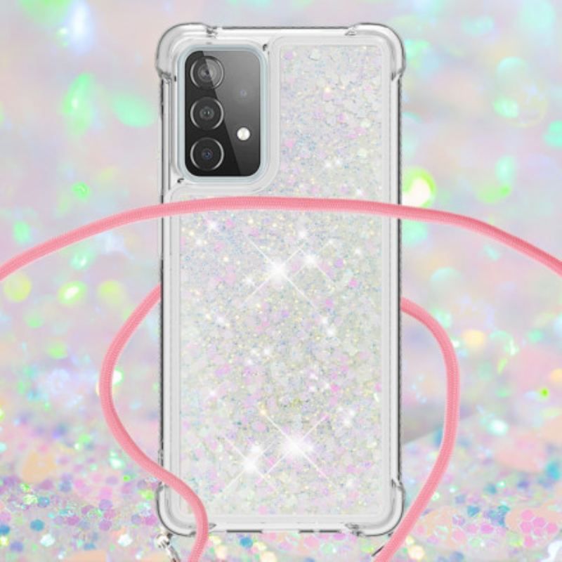 Coque Samsung Galaxy A52 4G / A52 5G / A52s 5G Paillettes avec Cordon