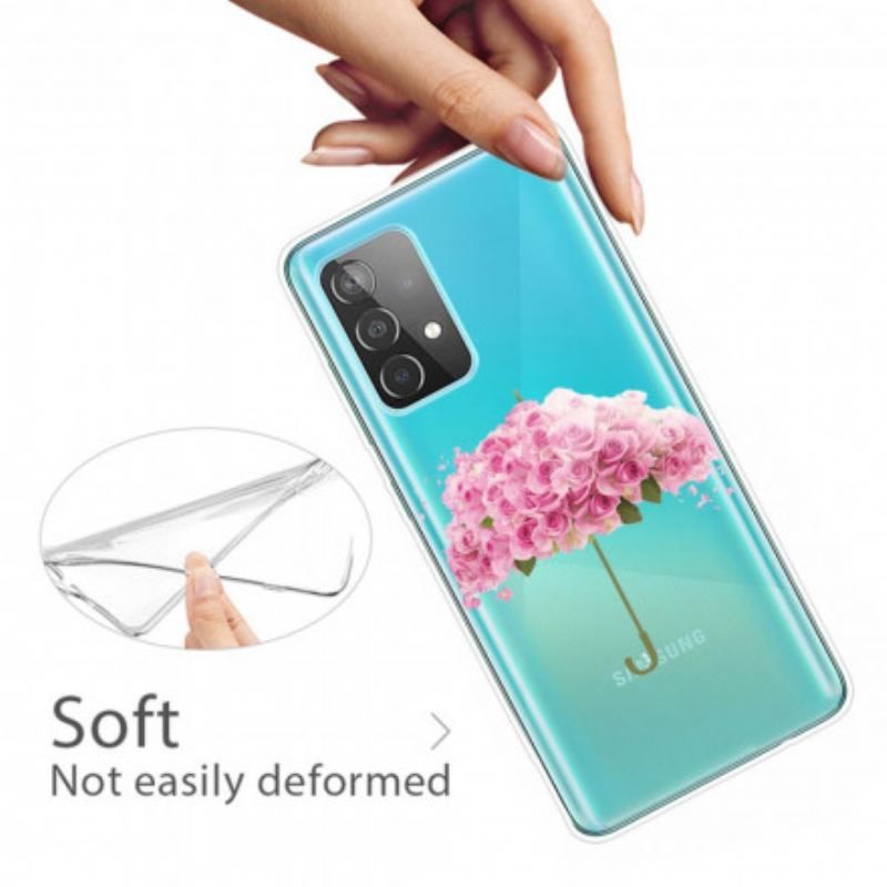 Coque Samsung Galaxy A52 4G / A52 5G / A52s 5G Parapluie en Roses