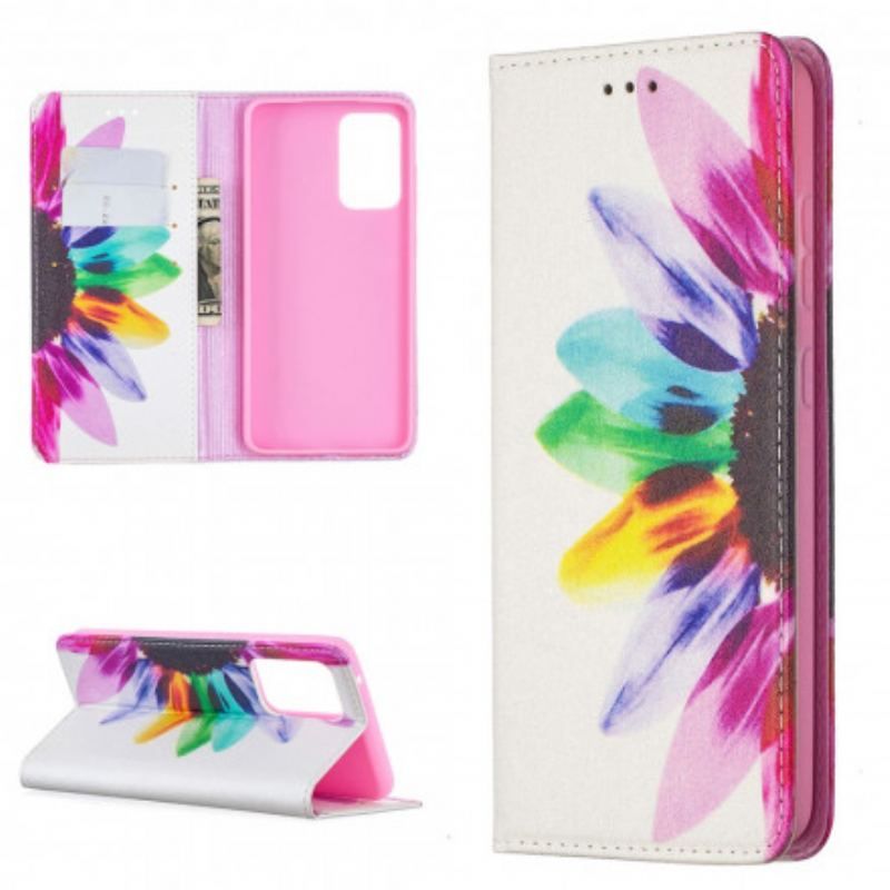 Flip Cover Samsung Galaxy A52 4G / A52 5G / A52s 5G Fleur Aquarelle