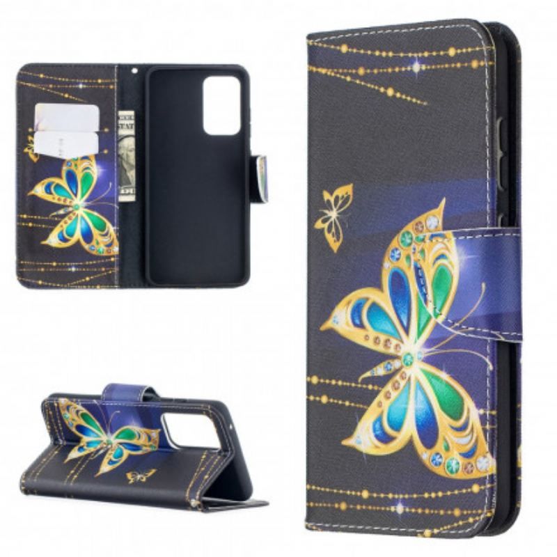 Housse Samsung Galaxy A52 4G / A52 5G / A52s 5G Papillons Dorés