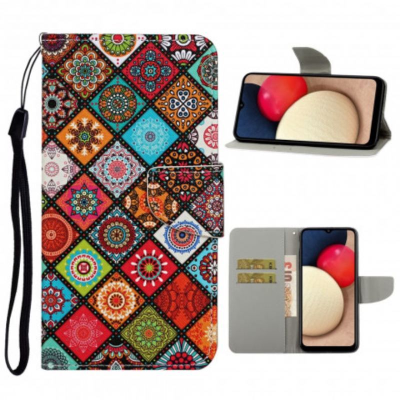 Housse Samsung Galaxy A52 4G / A52 5G / A52s 5G Patchwork Mandalas avec Lanière