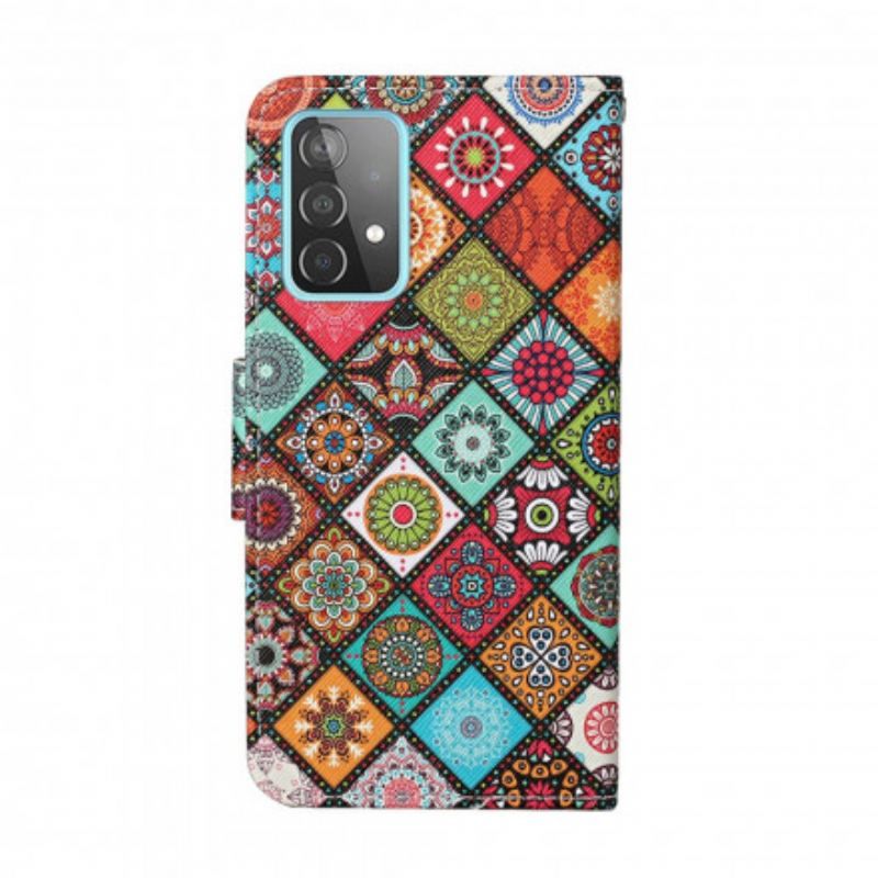 Housse Samsung Galaxy A52 4G / A52 5G / A52s 5G Patchwork Mandalas avec Lanière