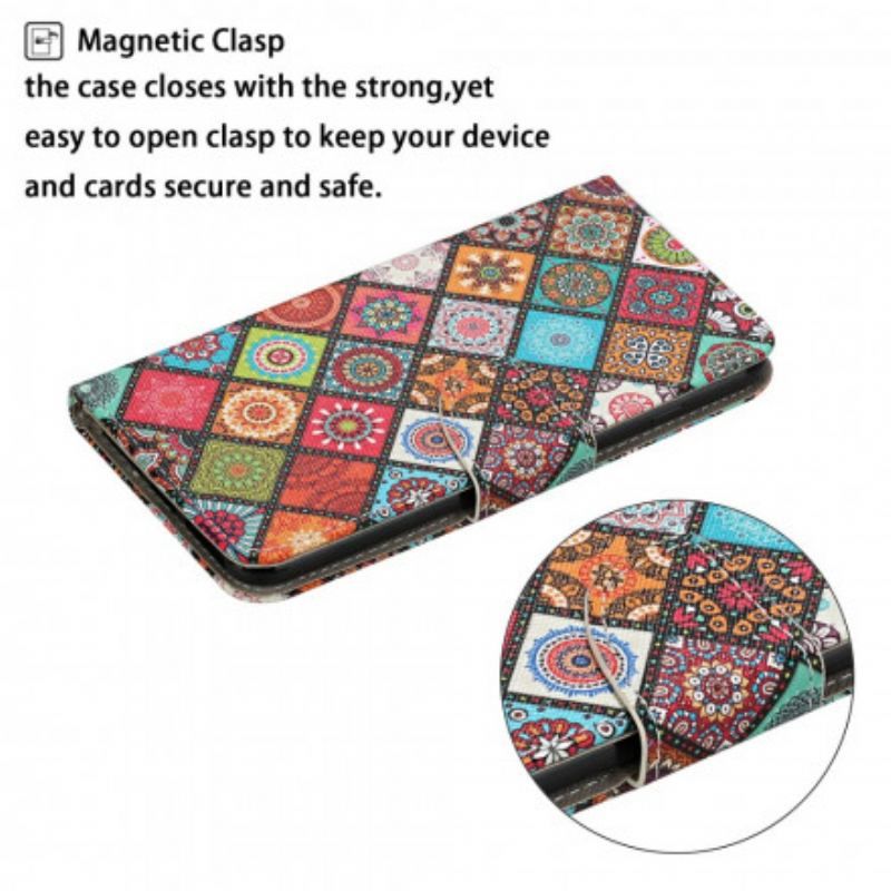 Housse Samsung Galaxy A52 4G / A52 5G / A52s 5G Patchwork Mandalas avec Lanière