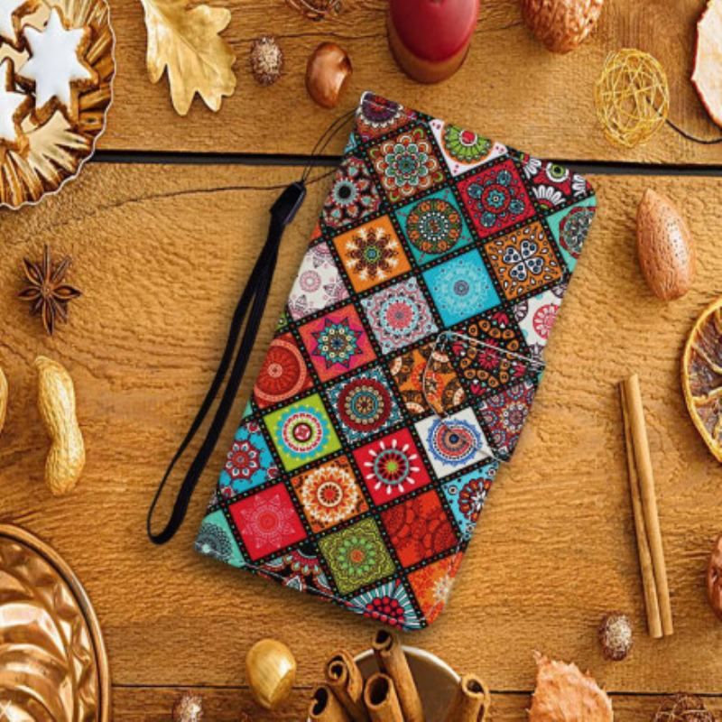 Housse Samsung Galaxy A52 4G / A52 5G / A52s 5G Patchwork Mandalas avec Lanière