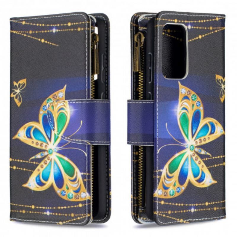 Housse Samsung Galaxy A52 4G / A52 5G / A52s 5G Poche Zippée Papillons