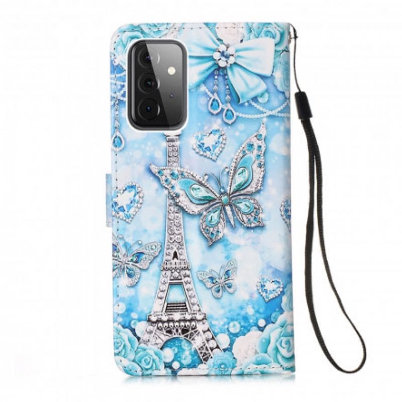 Housse Samsung Galaxy A52 4G / A52 5G / A52s 5G Tour Eiffel Papillons