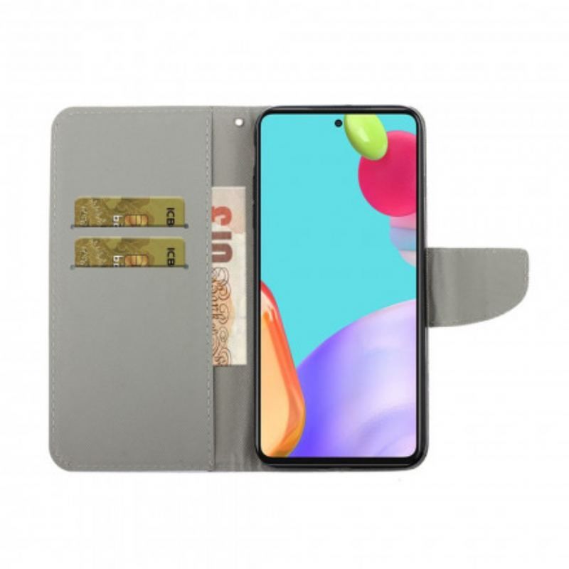 Housse Samsung Galaxy A52 4G / A52 5G / A52s 5G Variations Papillons à Lanière