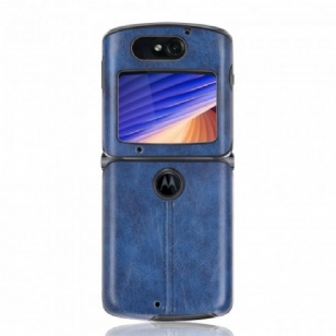 Coque Motorola Razr 5G Simili Cuir Coutures