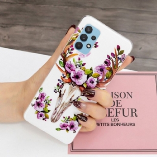 Coque Samsung Galaxy A32 4G Luminous Cerf et fleurs