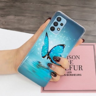 Coque Samsung Galaxy A32 4G Luminous papillon bleu