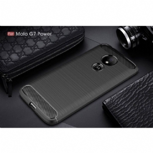 Motorola Moto G7 Power - Coque gel brossé carbone