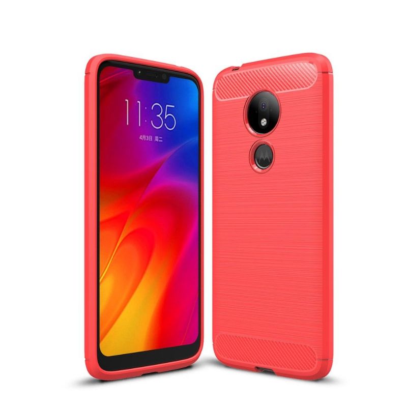 Motorola Moto G7 Power - Coque gel brossé carbone