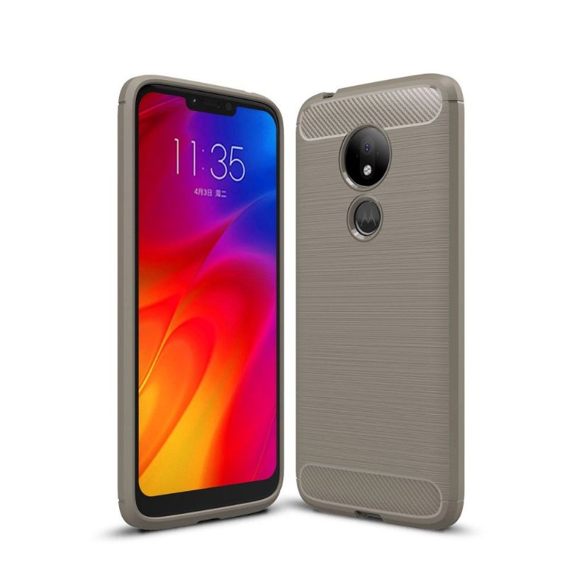 Motorola Moto G7 Power - Coque gel brossé carbone