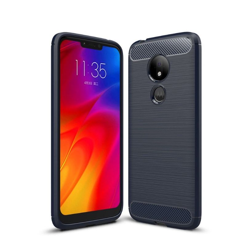 Motorola Moto G7 Power - Coque gel brossé carbone