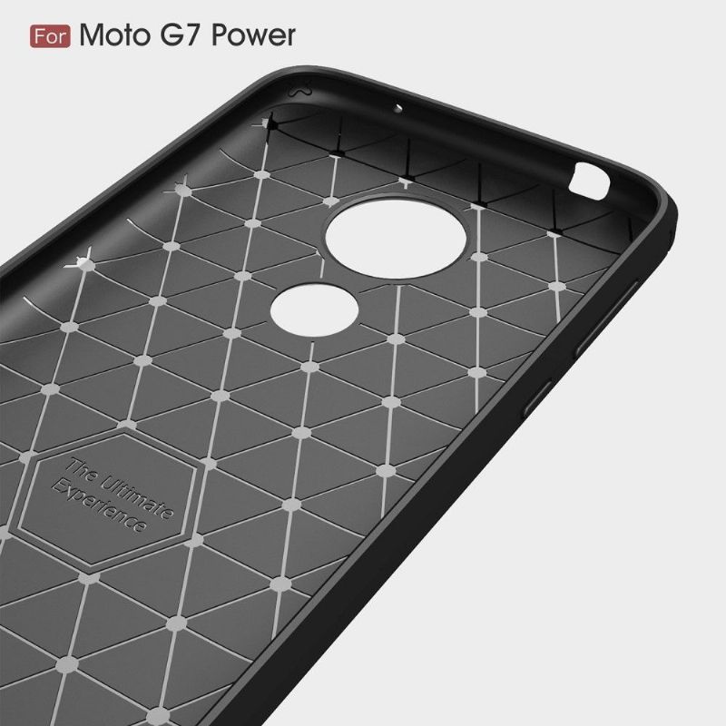 Motorola Moto G7 Power - Coque gel brossé carbone