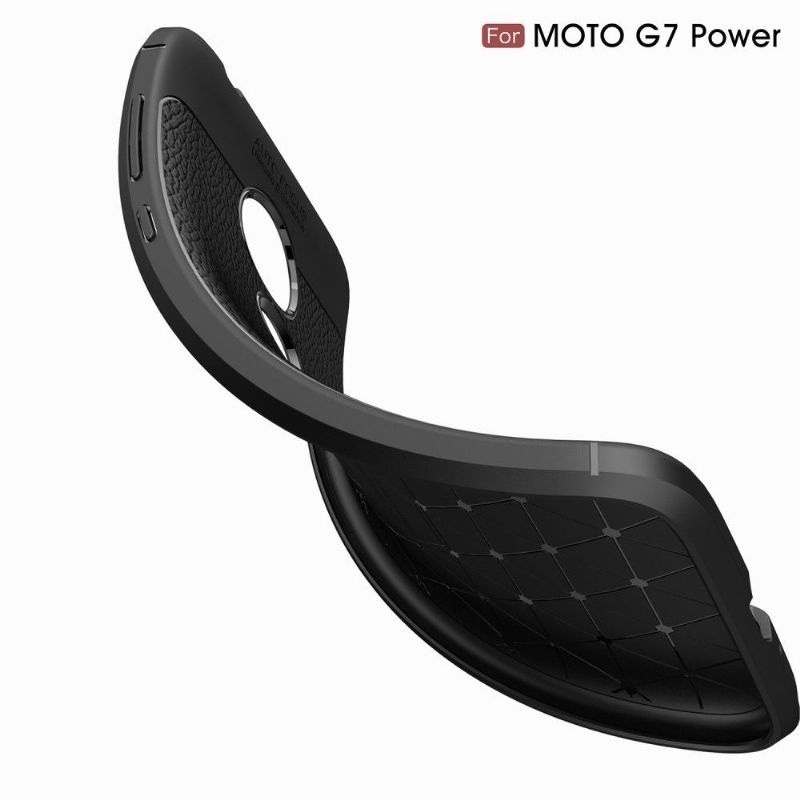 Motorola Moto G7 Power - Coque gel finition simili cuir