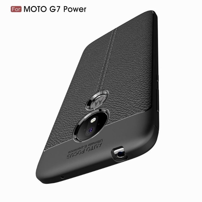 Motorola Moto G7 Power - Coque gel finition simili cuir