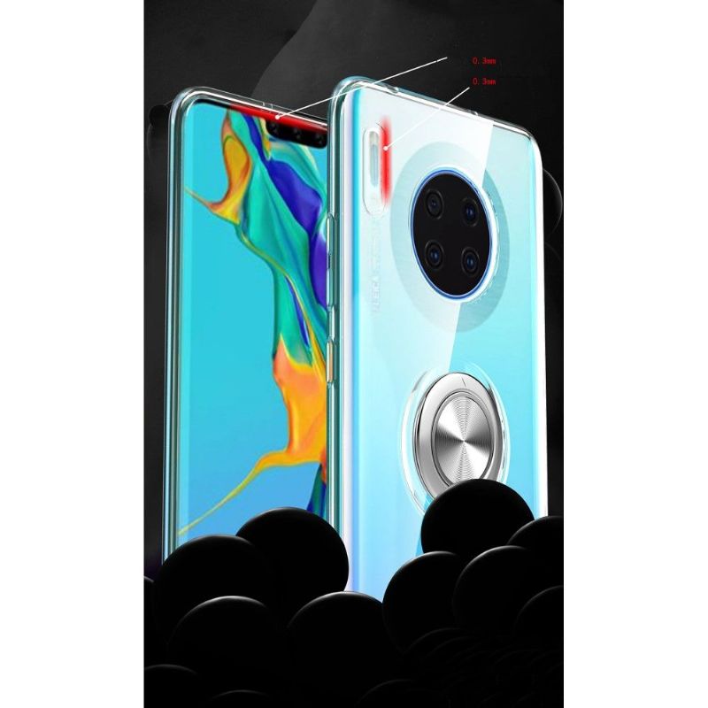 Huawei Mate 30 - Coque transparente avec anneau magnétique