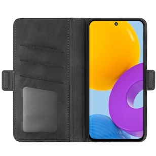 Étui Samsung Galaxy M52 5G portefeuille simili cuir mat