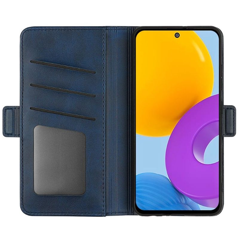 Étui Samsung Galaxy M52 5G portefeuille simili cuir mat