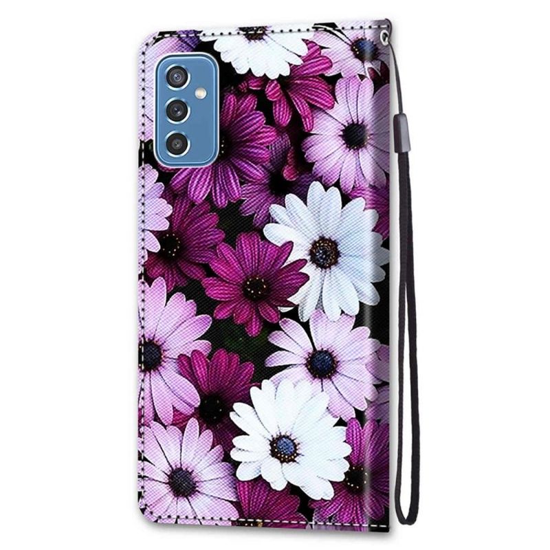 Housse Samsung Galaxy M52 5G marguerites colorées