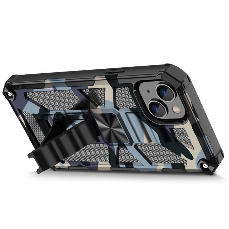 Coque iPhone 14 Camouflage Support Amovible