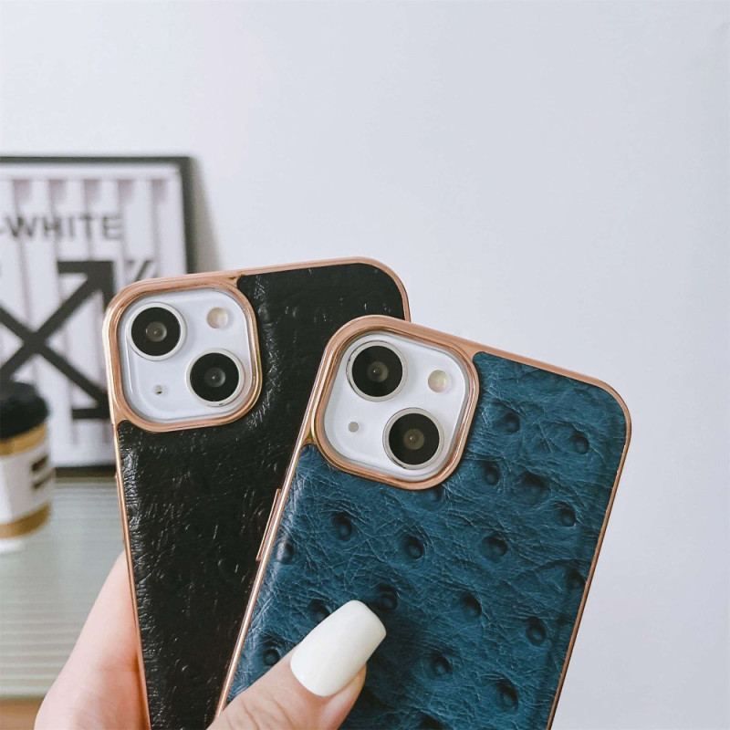 Coque iPhone 14 Cuir Véritable Texturé