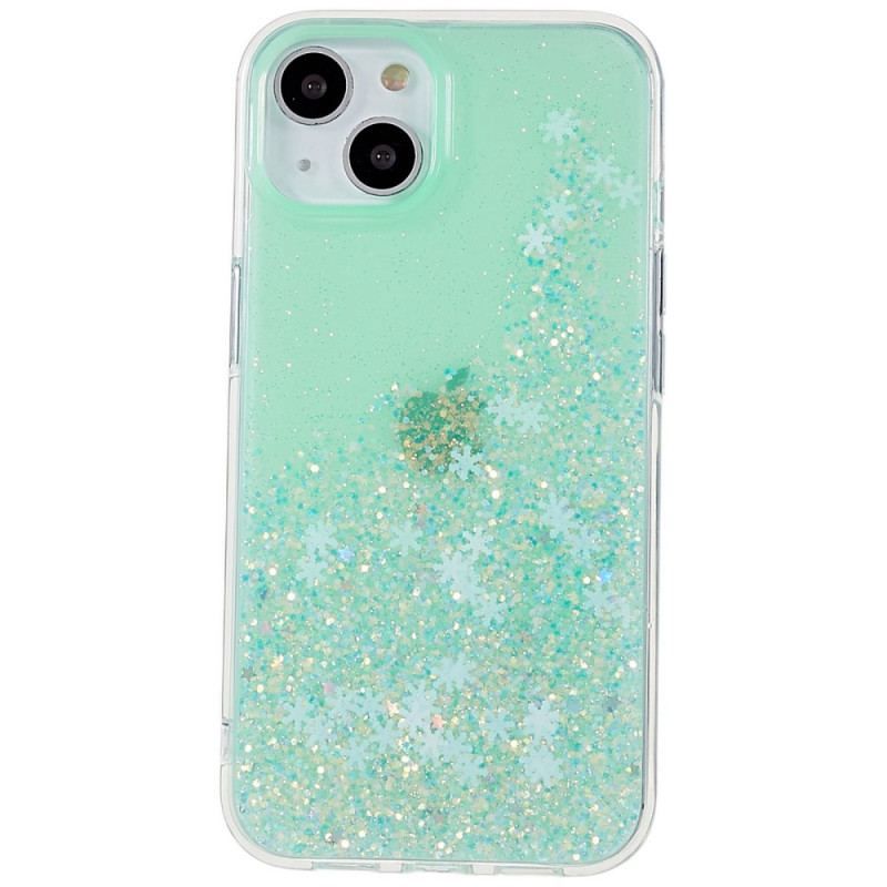 Coque iPhone 14 Paillettes Flocons