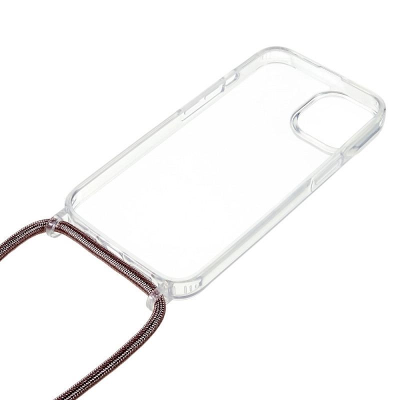 Coque iPhone 14 Transparente avec Cordon Coloré