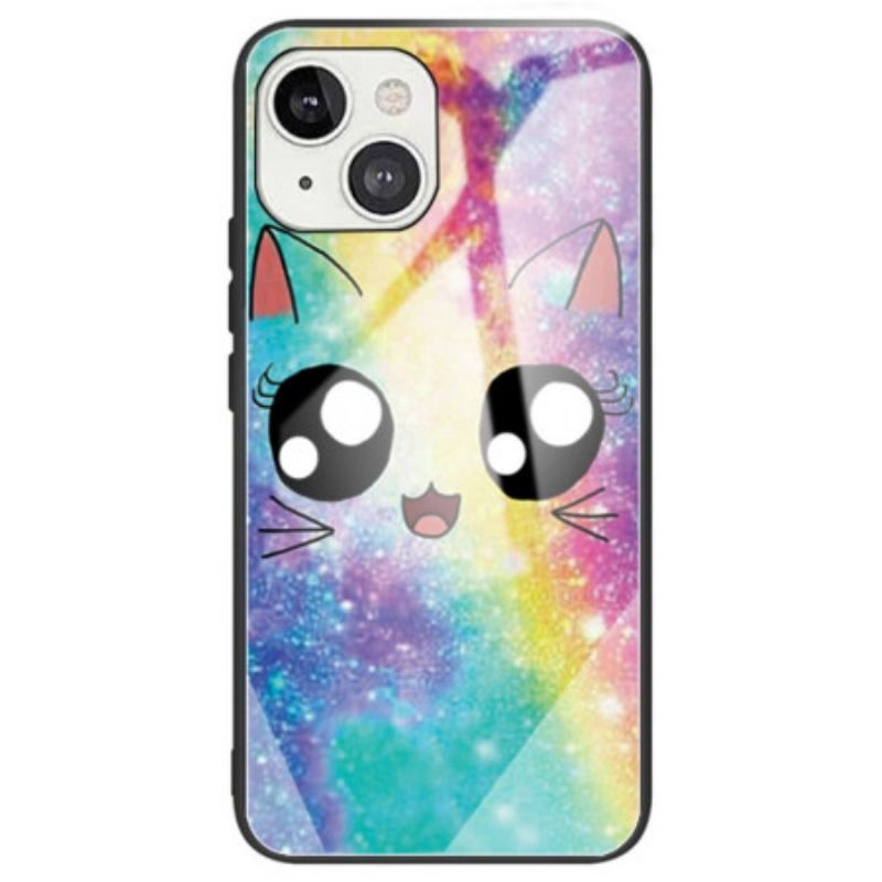 Coque iPhone 14 Verre Trempé Chat Déco