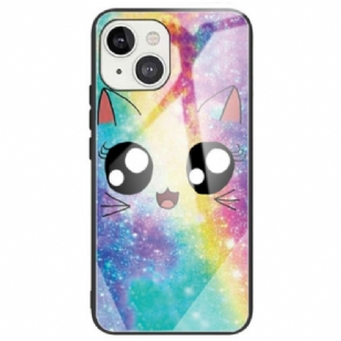 Coque iPhone 14 Verre Trempé Chat Déco