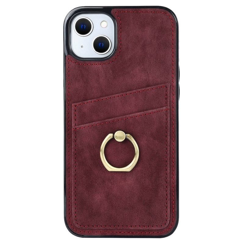 Coque iPhone 14 Vintage Anneau-Support et Porte-Cartes