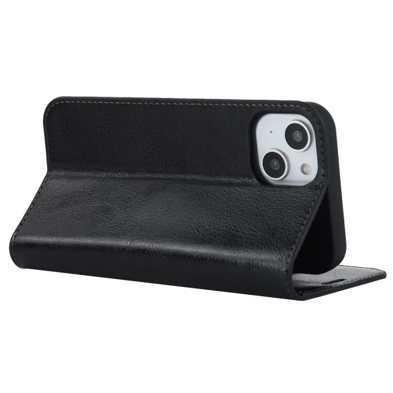 Flip Cover iPhone 14 Cuir Véritable