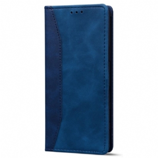 Flip Cover iPhone 14 Effet Cuir Business Bicolore