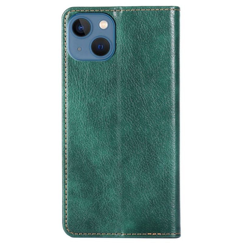 Flip Cover iPhone 14 Simili Cuir Coutures