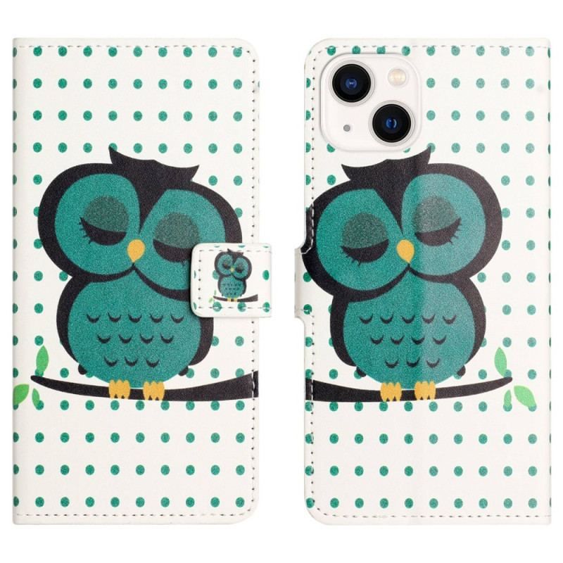 Housse iPhone 14 Hibou Endormi