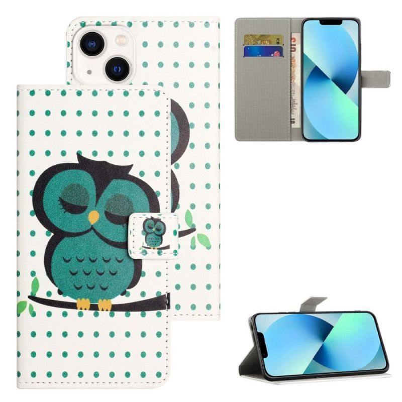 Housse iPhone 14 Hibou Endormi