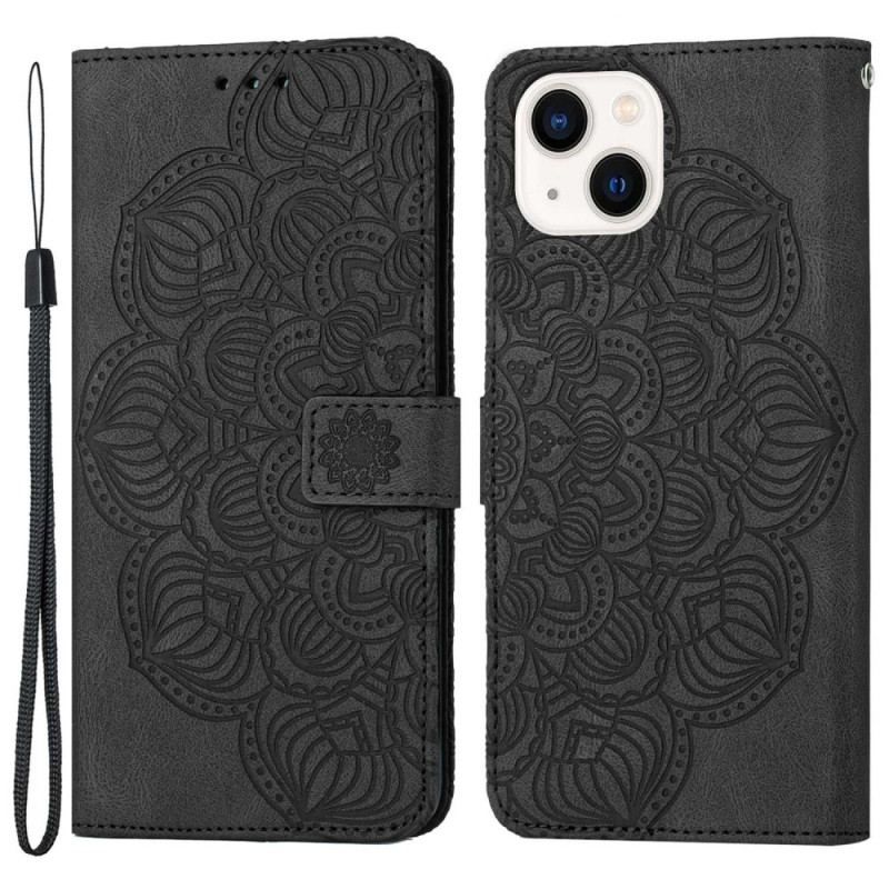 Housse iPhone 14 Mandala à Lanière