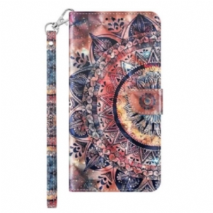 Housse iPhone 14 Pro Mandala Coloré à Lanière