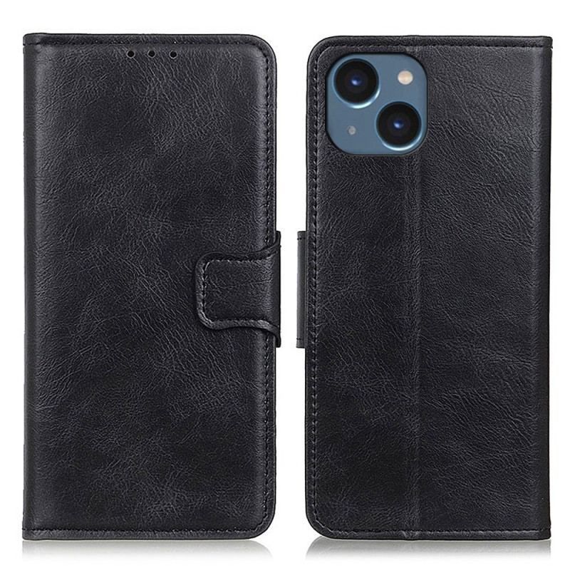 Housse iPhone 14 Style Cuir Fermoir Réversible