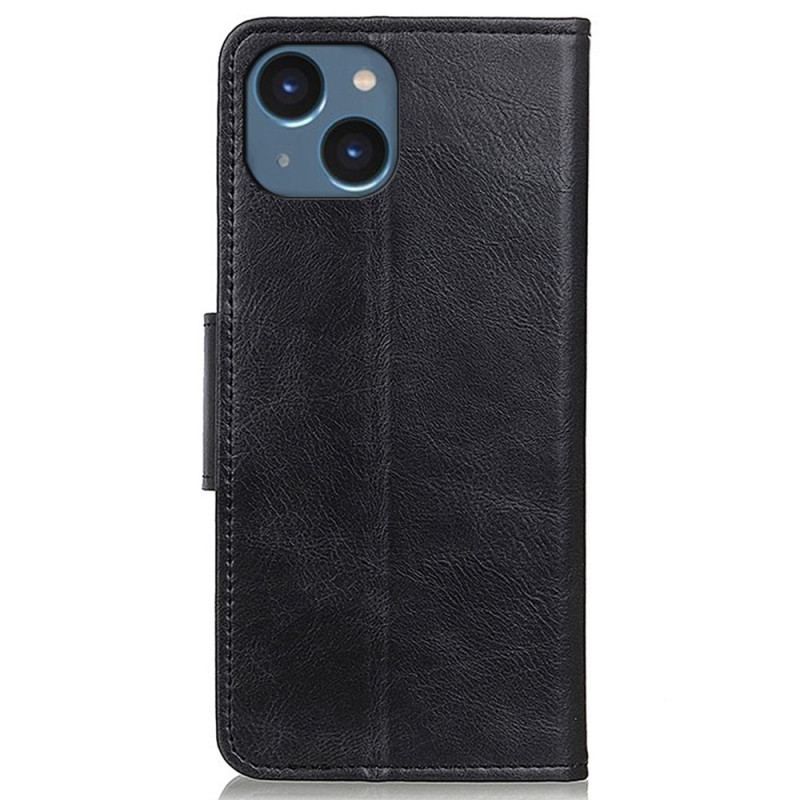 Housse iPhone 14 Style Cuir Fermoir Réversible