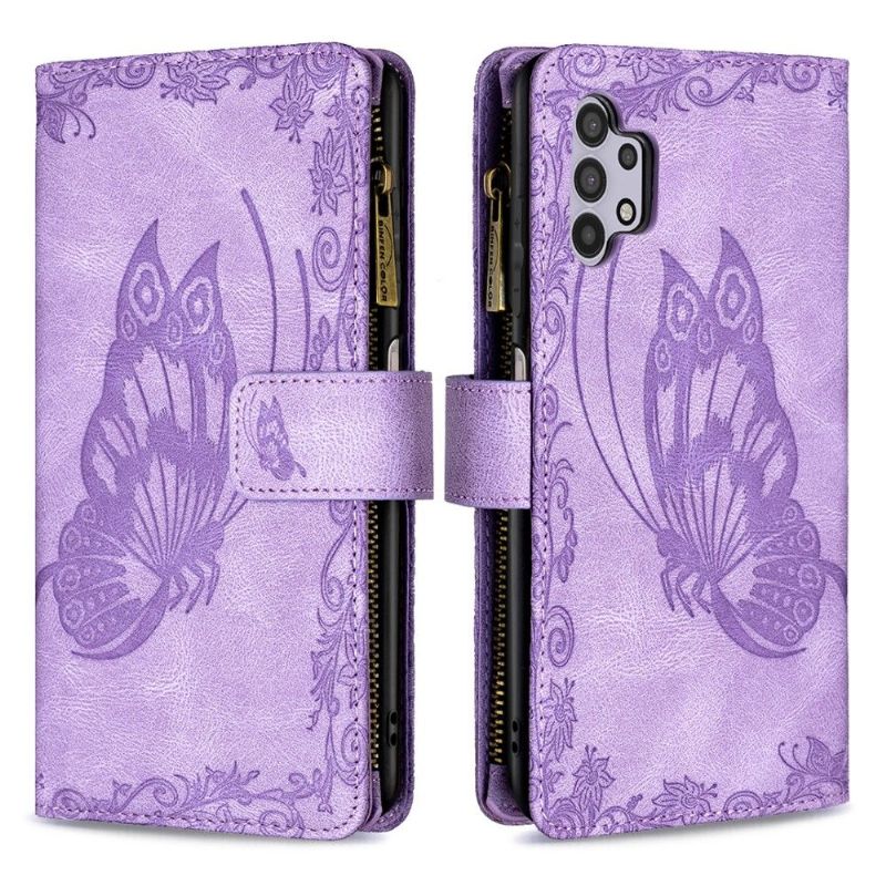 Housse portefeuille Samsung Galaxy A32 5G papillons volants