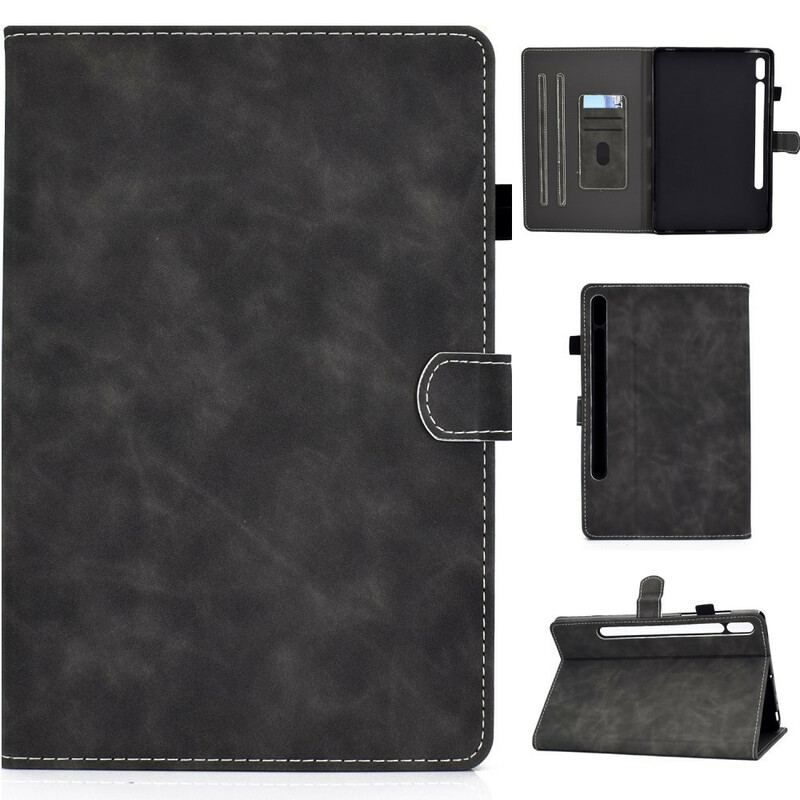 Housse Samsung Galaxy Tab S8 / Tab S7 Effet Cuir Design Vintage