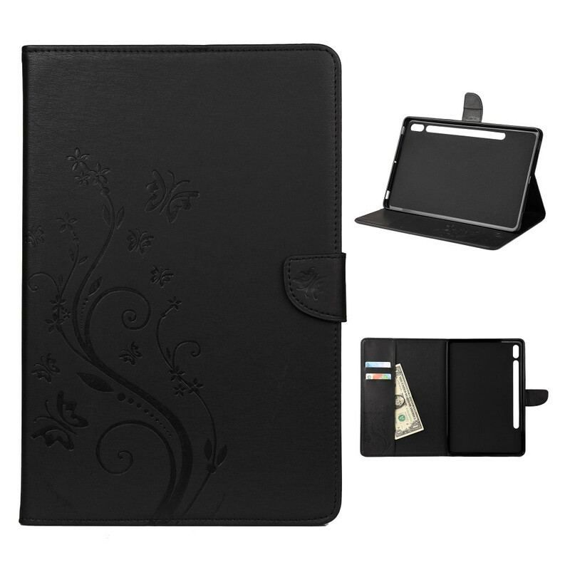 Housse Samsung Galaxy Tab S8 / Tab S7 Papillons Floraux