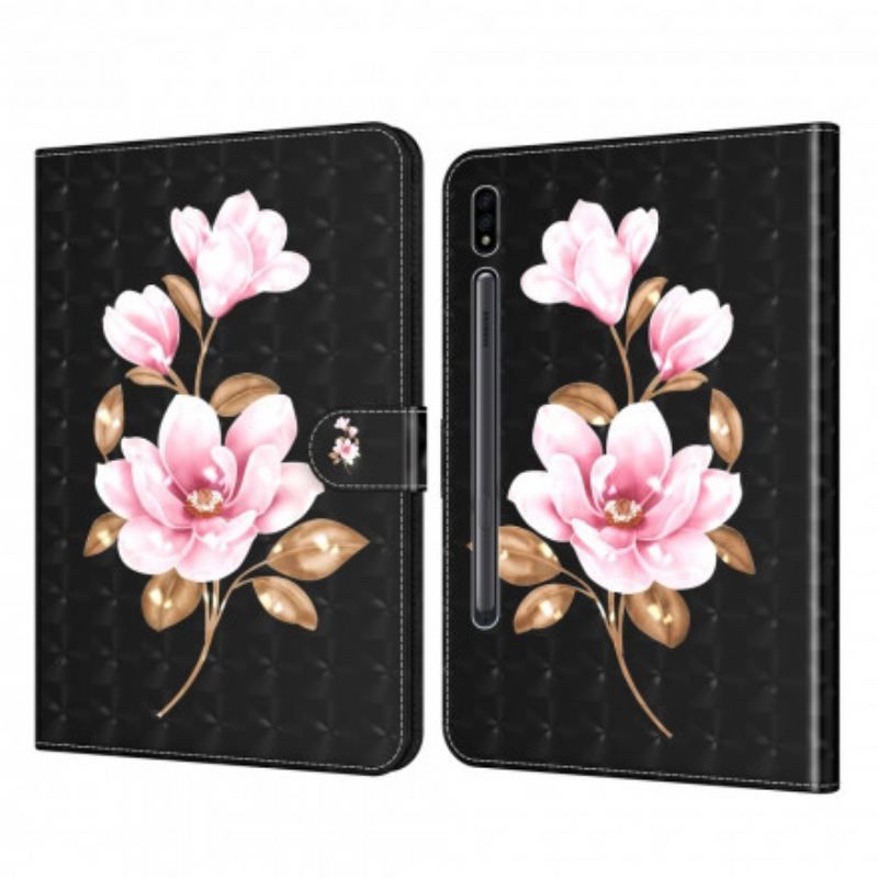 Housse Simili Cuir Samsung Galaxy Tab S8 / Tab S7 Fleurs D'Arbre