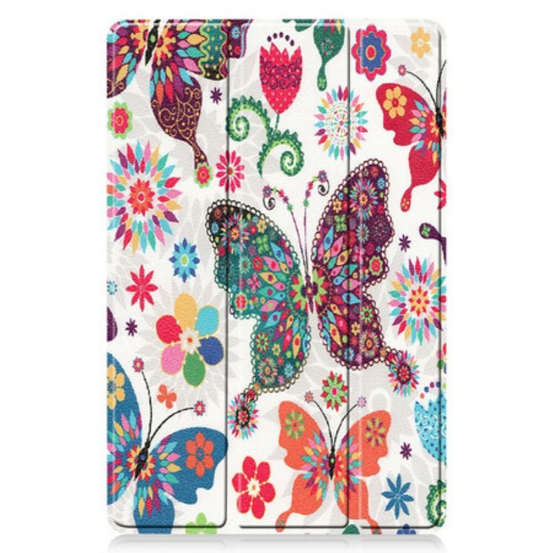 Smart Case Samsung Galaxy Tab S8 / Tab S7 Porte-Stylet Fleurs Vintage