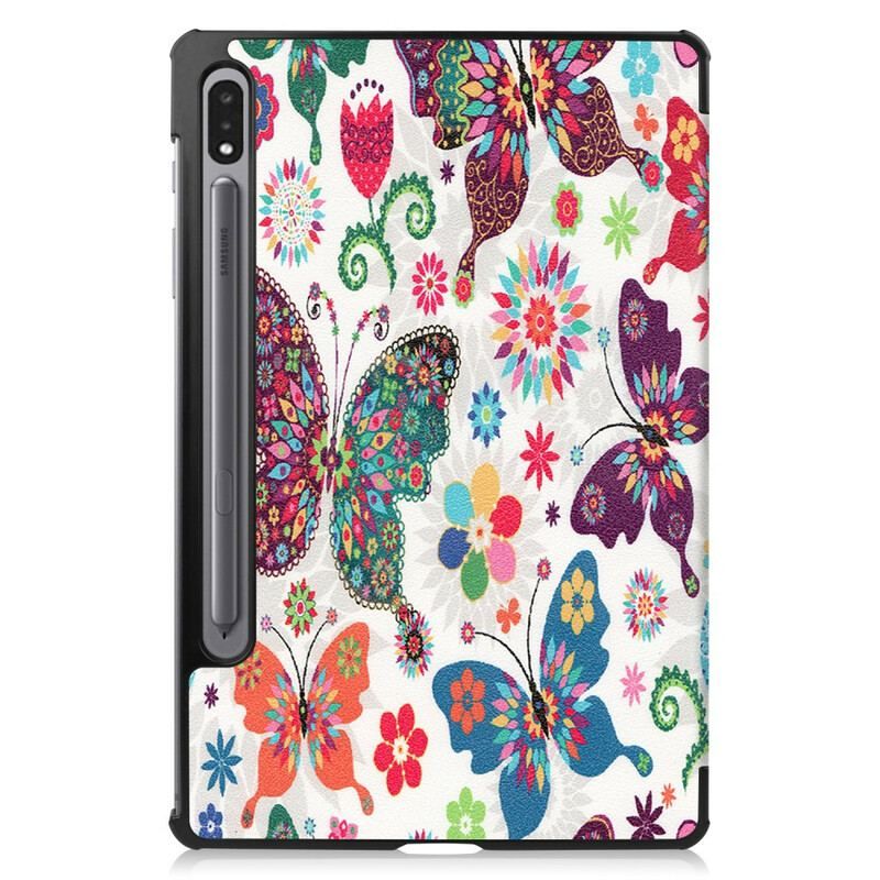 Smart Case Samsung Galaxy Tab S8 / Tab S7 Porte-Stylet Fleurs Vintage