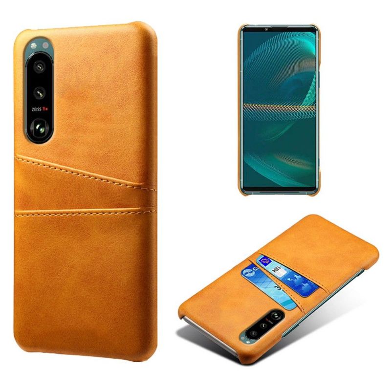 Coque Sony Xperia 5 III Mélodie effet cuir porte cartes