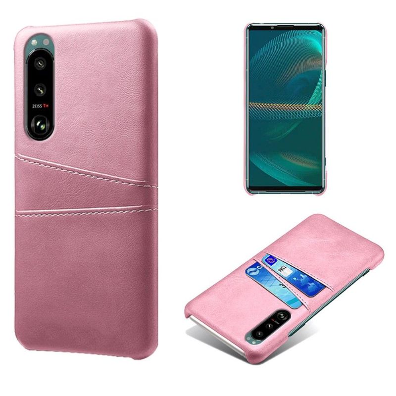 Coque Sony Xperia 5 III Mélodie effet cuir porte cartes