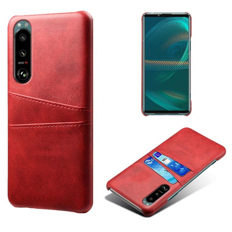 Coque Sony Xperia 5 III Mélodie effet cuir porte cartes